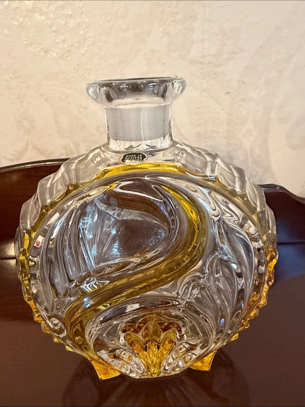Decorative cut to clear  Glass Decanter bottle